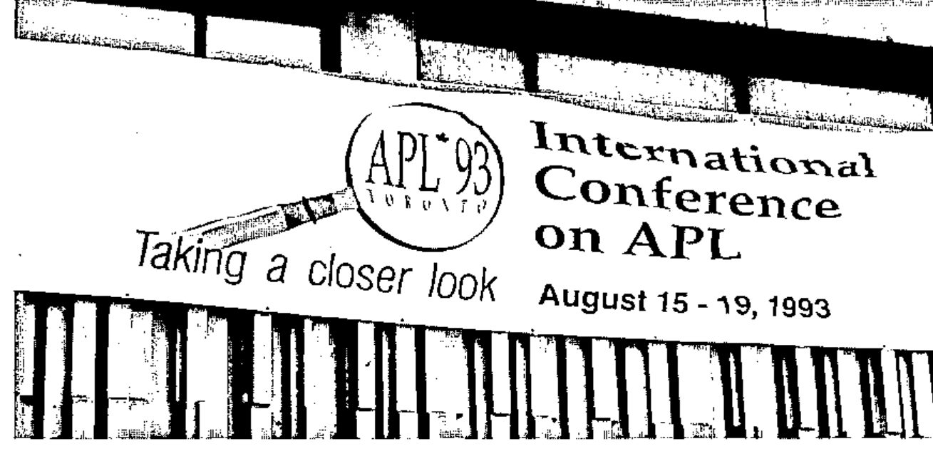 The APL93 banner: “International Conference on APL, August 15–19, 1993 — Taking a closer look”
