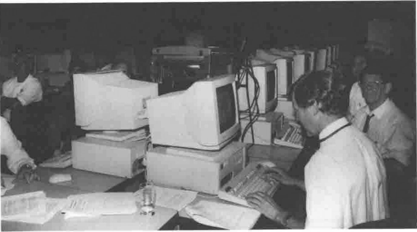 Delegates at networked PCs in the workshop laboratory