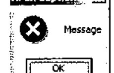 A message box captioned APLX Caption, with a red cross icon, the text Message and an OK button