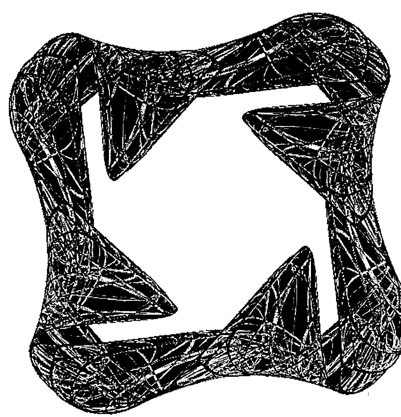 Figure 5: a dense attractor with the four-fold rotational symmetry of the square