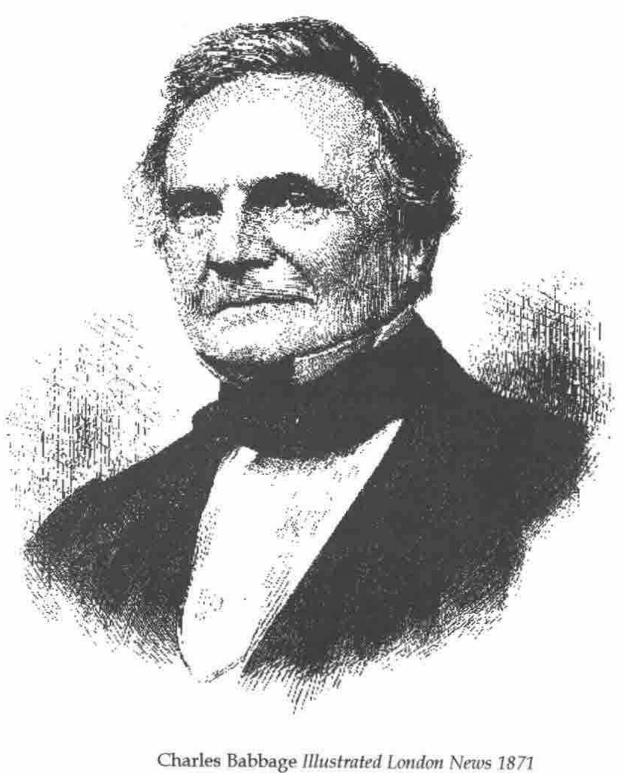 Engraved portrait of Charles Babbage in old age