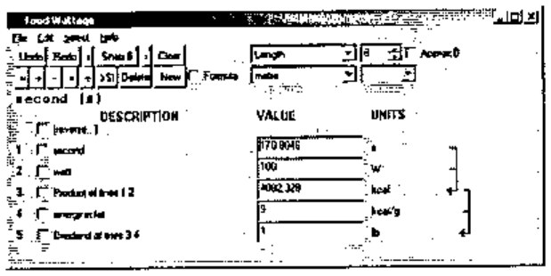 The calculator with the caption “Food Wattage”