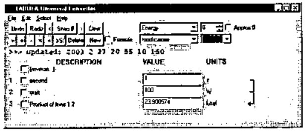 TABULA Universal Converter: line 3 in kcal