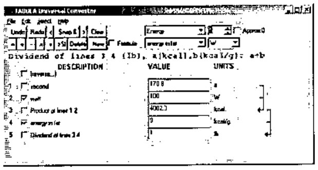 TABULA Universal Converter: values rounded to 5 significant figures