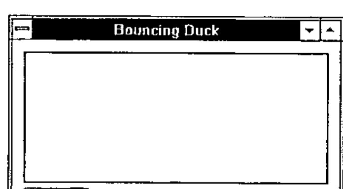 The Bouncing Duck form with an empty box, a Start button and a scrollbar