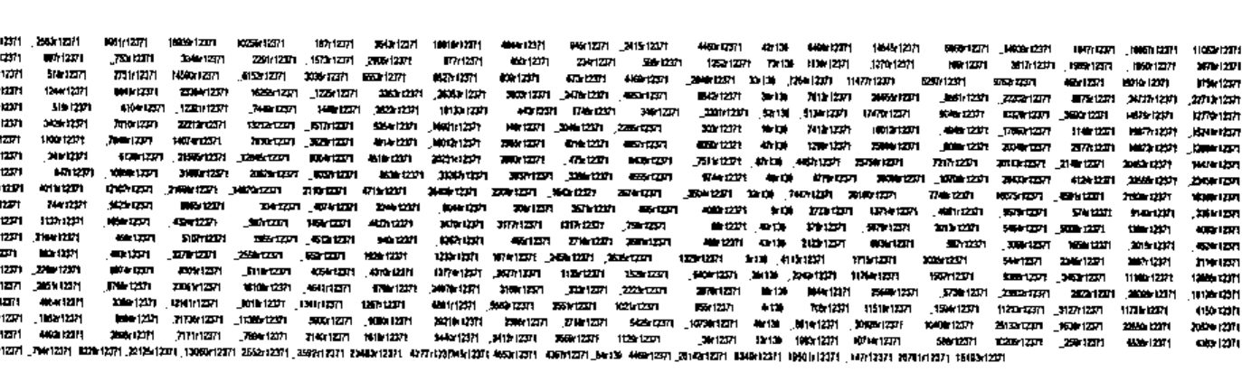The exact rational inverse c, printed as a 20 by 20 table of rationals with denominator 12371 in a tiny, unreadable font