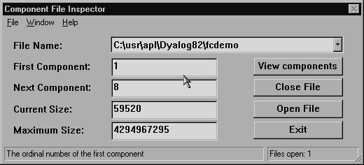 Component File Inspector window