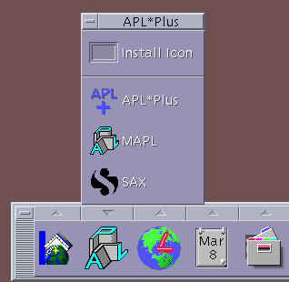 APL Popup menu on the CDE front panel