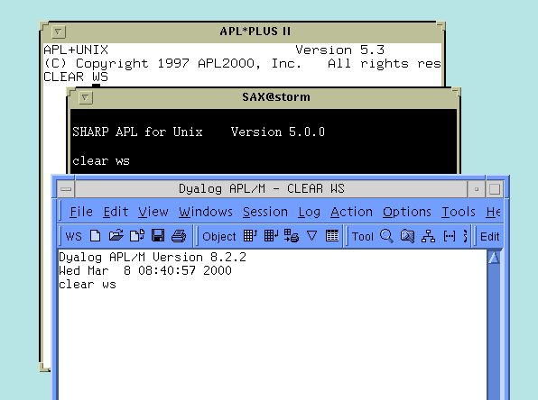 3 interpreters under OpenWindows