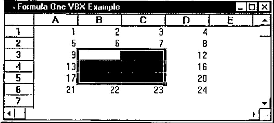 The grid with B3:C5 now empty