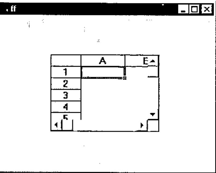 A small form ff containing a Formula One grid with column A and rows 1 to 5