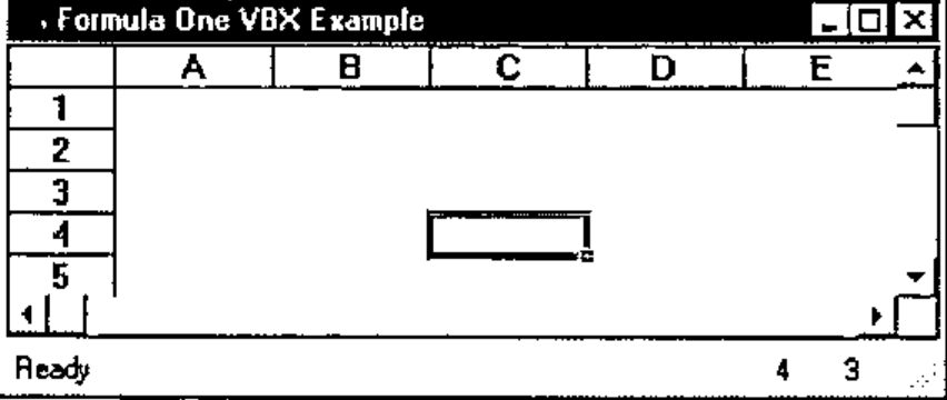 The form with a status bar reading Ready … 4 3 for the selected cell C4