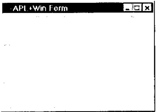 An empty window captioned APL+Win Form