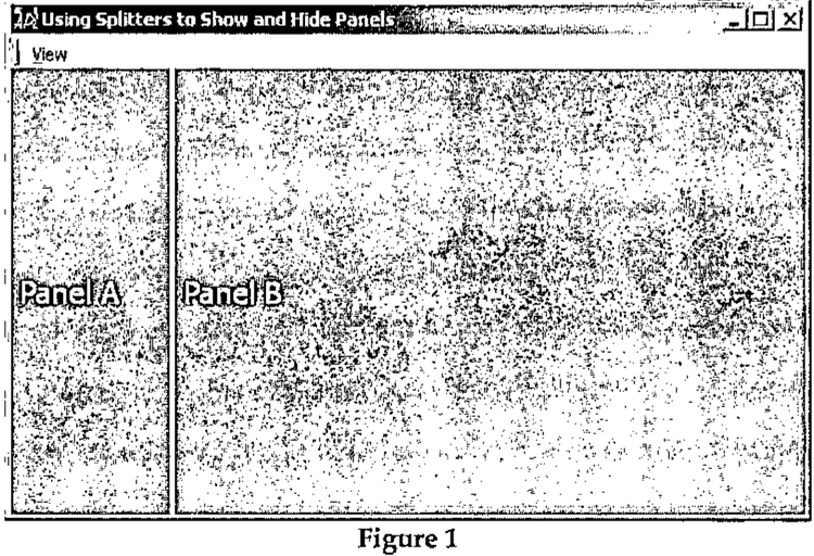 Figure 1: a left-aligned splitter, Panel A narrow on the left, Panel B on the right