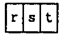 The fork displayed as three boxes, r, s and t