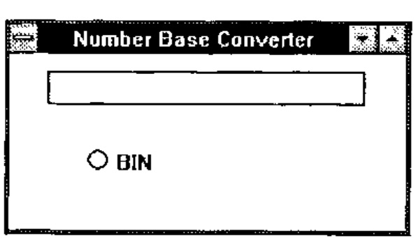 The radio button, now labelled BIN, moved to the left