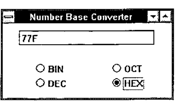 The converter showing 77F with HEX selected