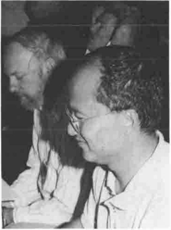 Richard Brown and Roger Hui at a workstation