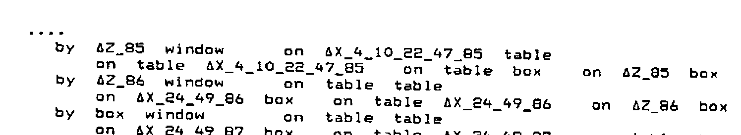 Part of the FORWARD31 trace: rules such as by ∆Z_86 window if on table table and other conditions