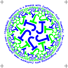 coloured pattern of Js