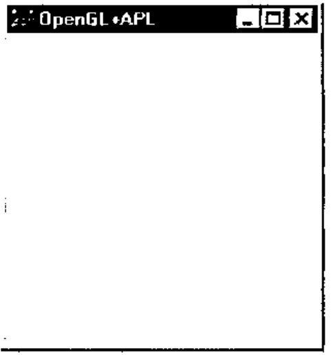 An empty window titled OpenGL+APL