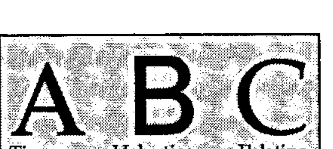 The letters A, B and C over a stippled background, labelled Times-Roman, Helvetica and Palatino