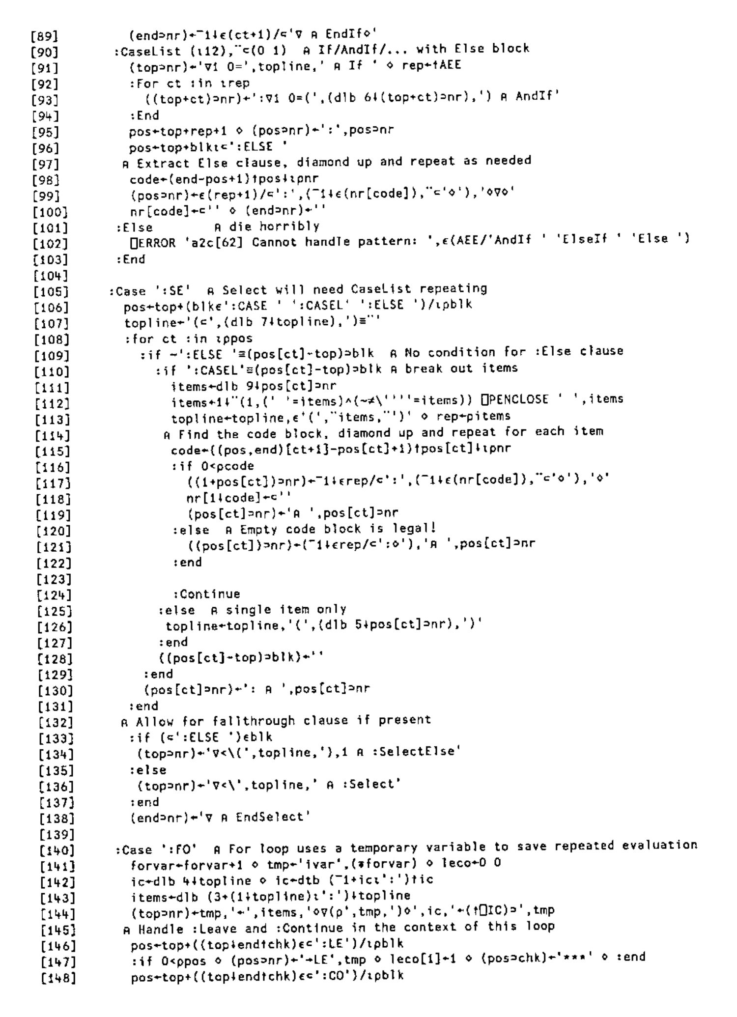 The a2c function, lines [89] to [148]