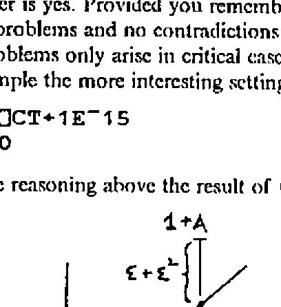 The (1+A)-interval above 1+ε extends ε+ε² above the line and reaches down to within ε² of 1, so it contains 1+B
