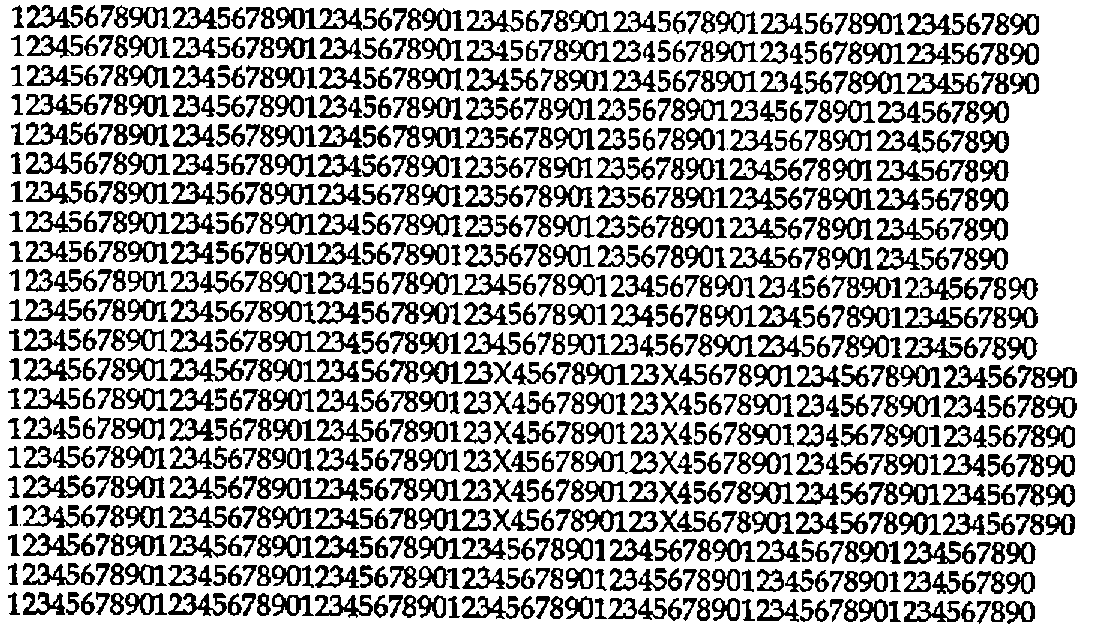 An auto-stereogram made of rows of the digits 1234567890