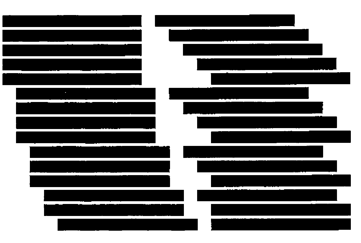 Fifteen rows of two black blocks of ten, shifting rightwards in every possible arrangement