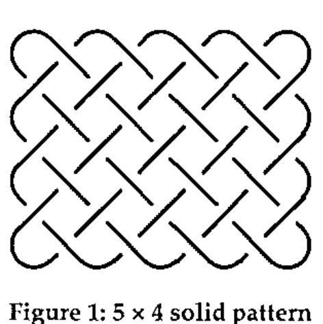 A 5 by 4 solid knotwork pattern