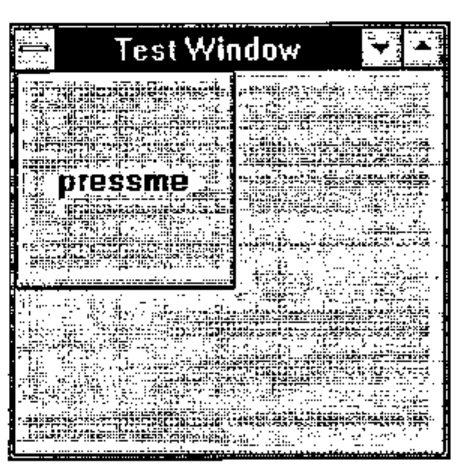 A small window titled Test Window holding a button labelled pressme