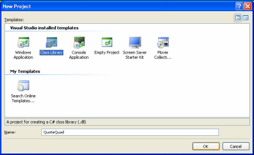 Selecting the type of project