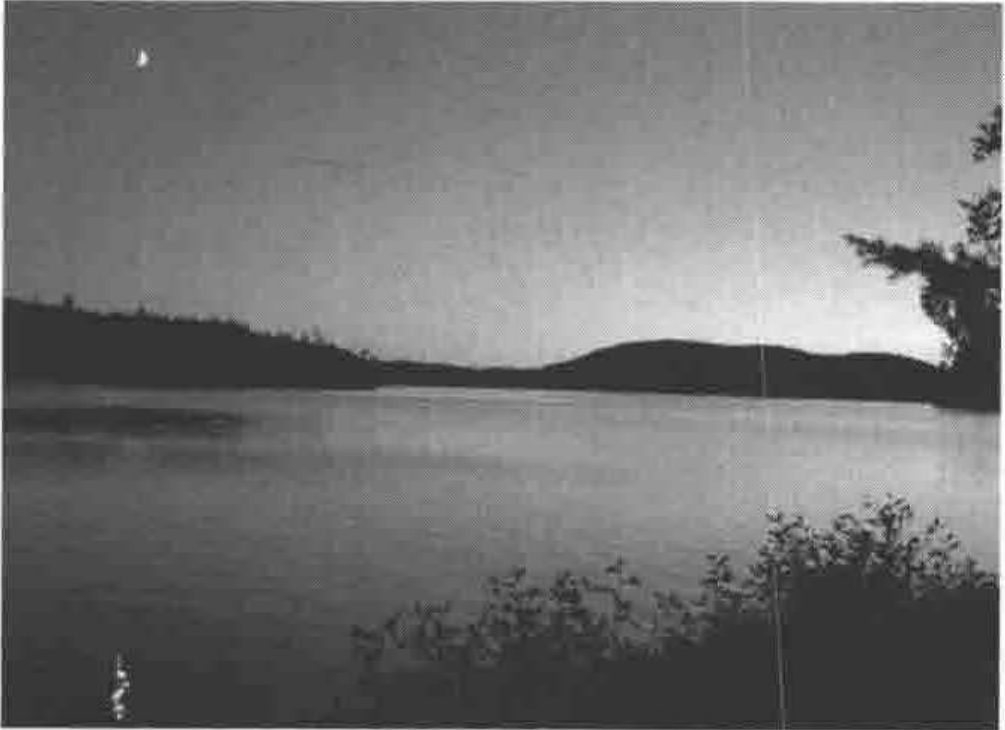 Moonset over Blue Mountain Lake