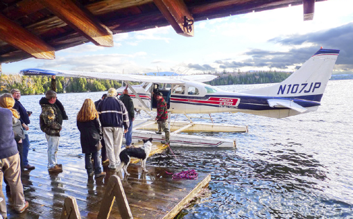 Two pontoon planes were brought in for us