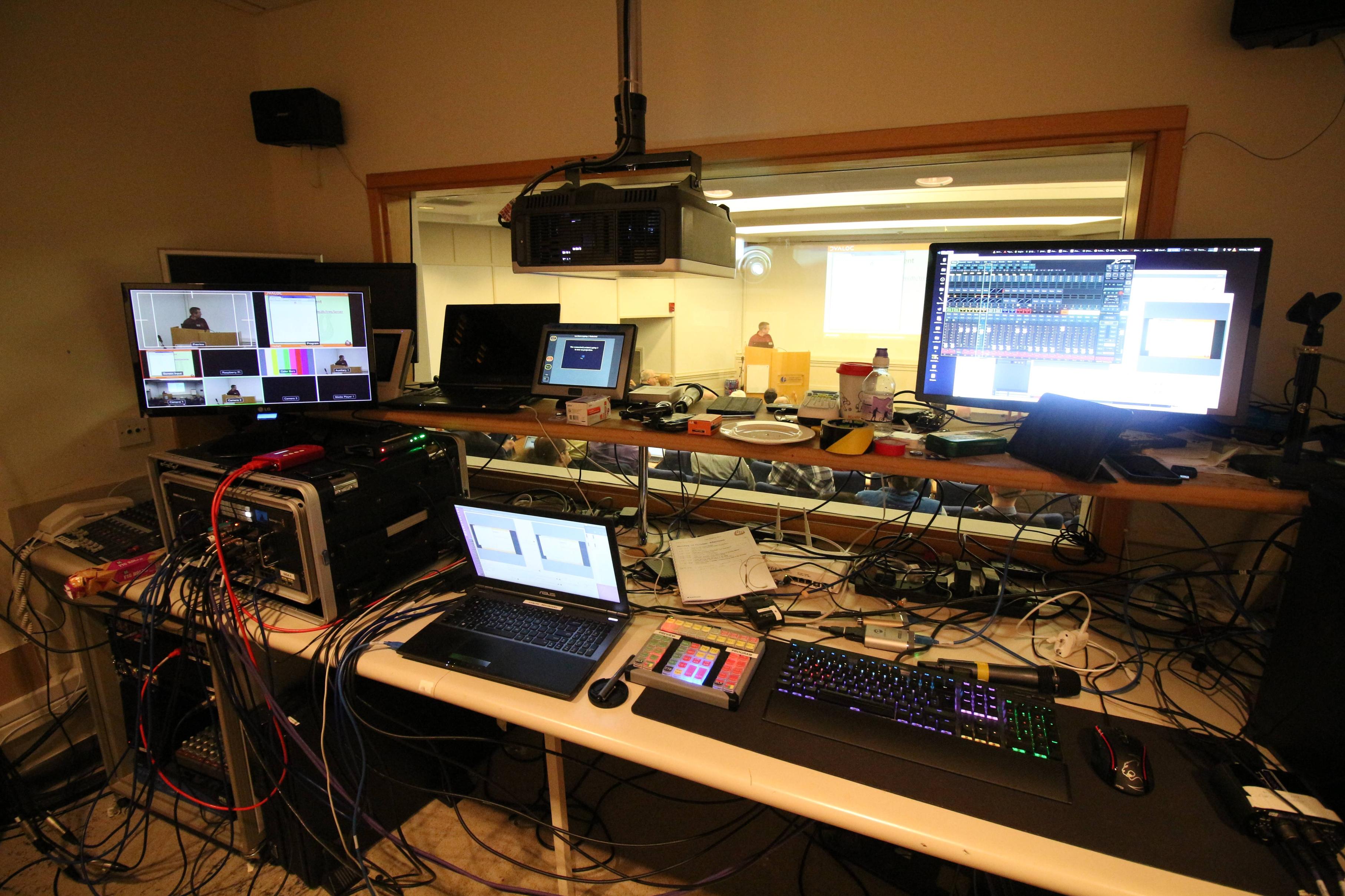 View of the auditorium from the AV control room.